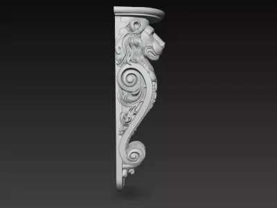 Lion Head Ornamental Wall Bracket Decorative Corbel 3D Model 3D print model