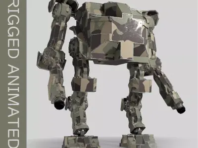 Mech 05 - Defender Low-poly 3D model