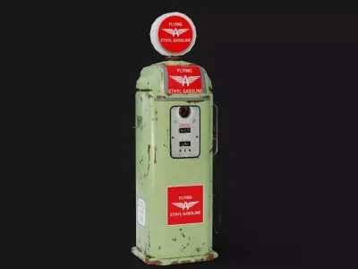 Ethyl Gasoline gas Station Low-poly 3D model
