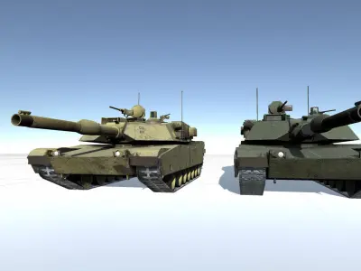 Abrams Tank Low-poly 3D model