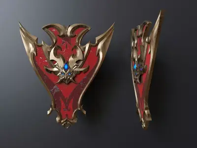 Stylized viking shield 1 3D model