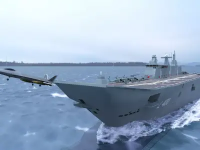 3D TCG Anadolu L400 Turkish Navy  Low-poly 3D model