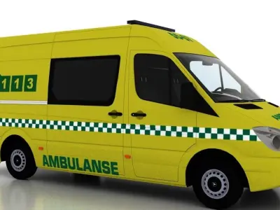 Mercedes Benz Sprinter L2H2 2009 Norway Ambulance 3D model