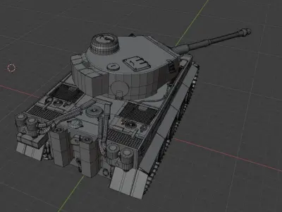 German Tiger-tank 1 3D model