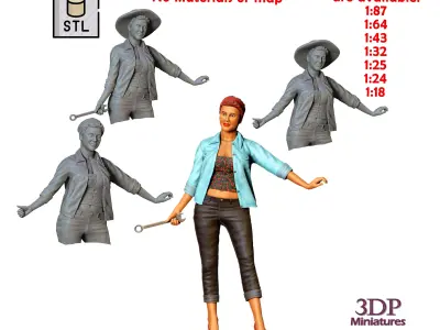 N3 Girl leaning on VW Beetle 3D print model