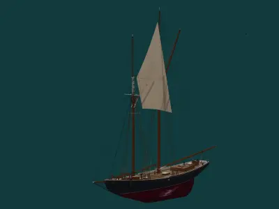 Bluenose 1921 schooner rigged historically accurate  3D model