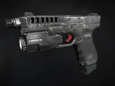 Glock 17 Low-poly 3D model 2