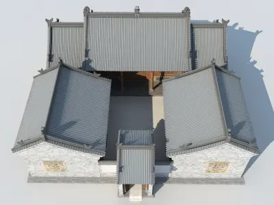 Chinese ancient architecture Low-poly 3D model order