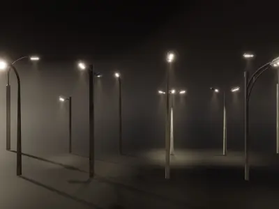 Game Ready Free Street Lights Pack Free low-poly 3D model