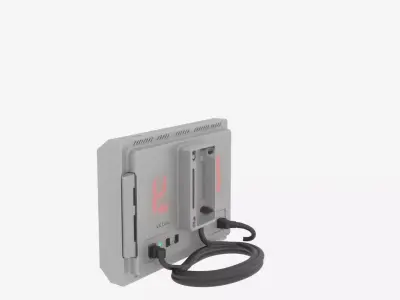 Detailed 3D aluminum LED queue display for banking 3D model