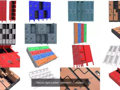 Sports Gym Locker  collection 3D Model Pack