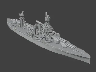 US New York Class Battleship 3D print model