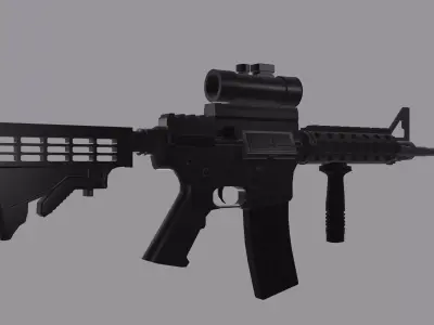M4A1 assault rifle gun Free low-poly 3D model