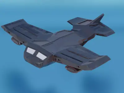 Plane-Model paper airplane flying in sky 3D model