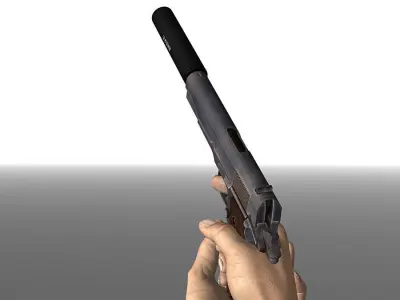 3DRT - Modern Firearms Animated - M1911 Pistol  Low-poly 3D model