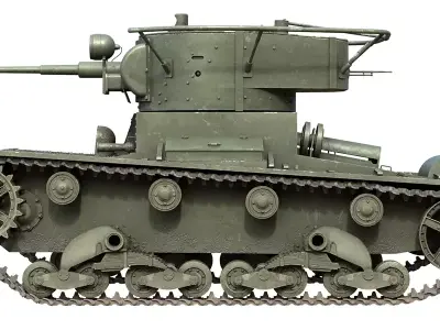 T 26 Soviet Tank Free 3D model