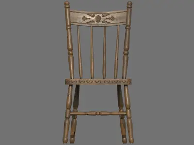 Antique Wooden Chair Low-poly 3D model purchase