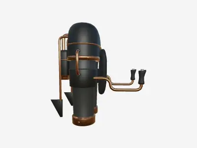 Jetpack C04 Black Bronze - SciFi Character Design Low-poly 3D model