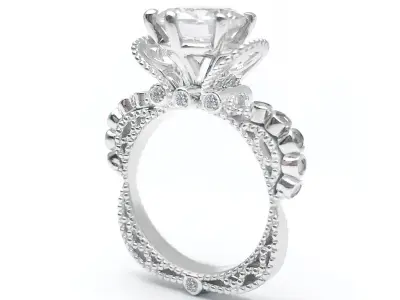 3DM Format Antique wedding ring for her 3D print model