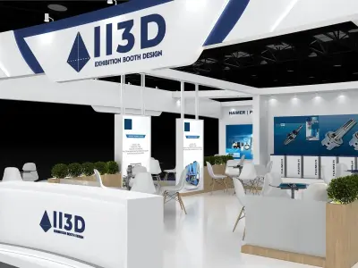 Exhibition Stand Stall Three Side Open 12X13 3D model