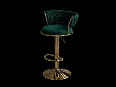 Vintage Swivel Adjustable Height Stool 3D model