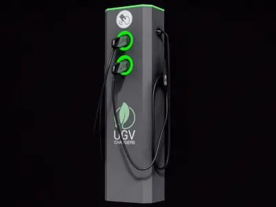 Electric Car Chargers X5 Collection PBR 3D model