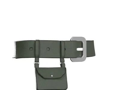 Green Leather Pocket Belt 3D model