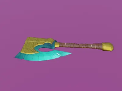 Sinister Death Axe game ready PBR Free low-poly 3D model