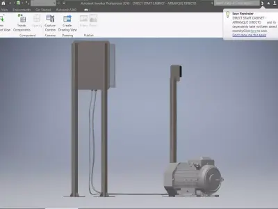 Three-phase motor control electrical panel 3D model