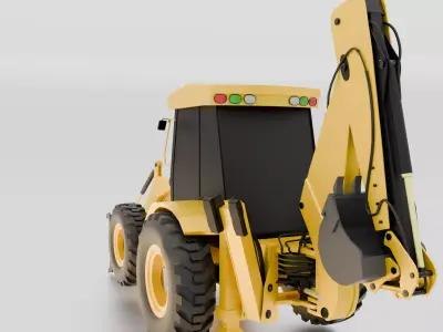 JCB Backhoe Loader 3D Model High-Quality Game-Ready 3D model