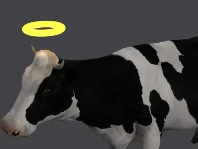 cow Game Ready FBX Low-poly 3D model Low-poly with halo 3D model