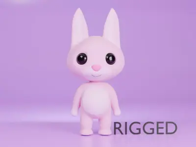 Bunny  Character Model  Low-poly 3D model