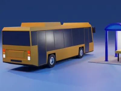 Low Poly Bus - Roblox Low-poly 3D model