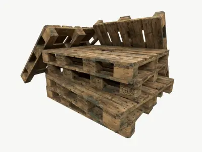 pallet type industrial cp8 3 sets of texture Low-poly 3D model