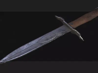Iron Dagger Free low-poly 3D model