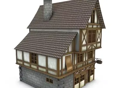 Medieval Building 21 Tavern Low-poly 3D model