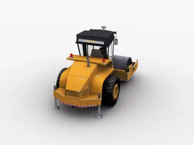 Road Roller lowpoly Low-poly 3D model purchase