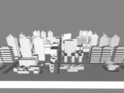 Buildings City building industrial park commercial housing 3D model V1