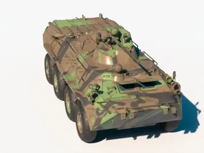 2 Colors 4K BTR-80A  Low-poly 3D model