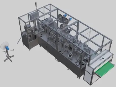 Testing production line 3D model