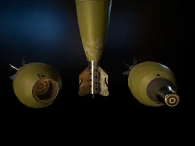 Mortar missile Low-poly 3D model