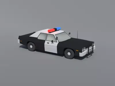 Low Poly Dodge Monaco Police Car Free 3D model