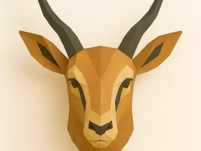 ENTELOPE HEAD LOWPOLY ORIGAMI DECORATION Low-poly 3D model
