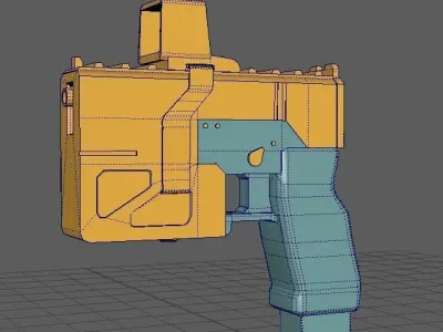 Sci-Fi Handgun stylized Low-poly 3D model