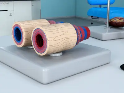 Anatomical Model Blood Vessels in Cross Section 3D model
