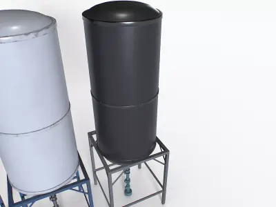 Water Tanks Pack 3 Low-poly 3D model