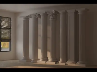 Roman column European assembly phase 1 -004 Low-poly 3D model