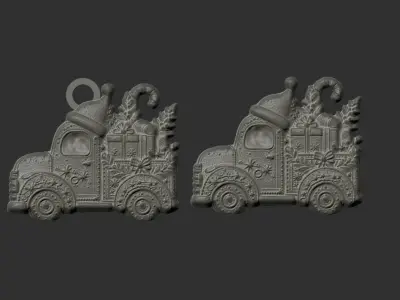 christmas truck decor  3D print model