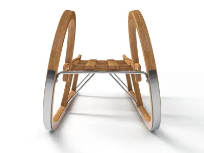 Vintage Wooden Sled 3D model