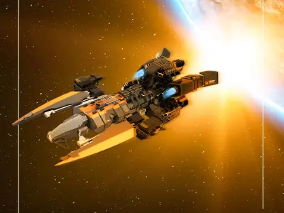 Sci-fi Spaceships Low-poly 3D model